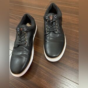 Steve Madden Black Leather Men's Shoes